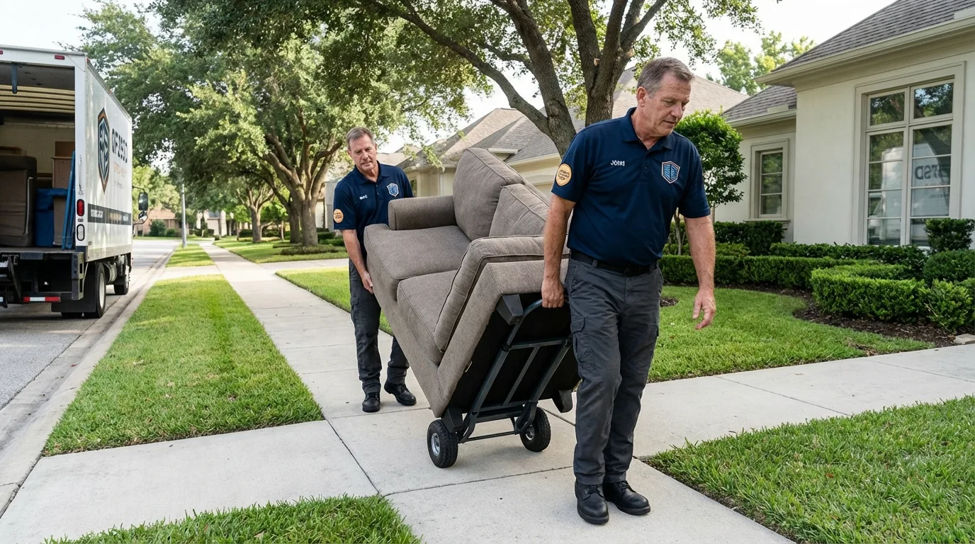 Local residential moving crew loading furniture in Dauphin Island, AL