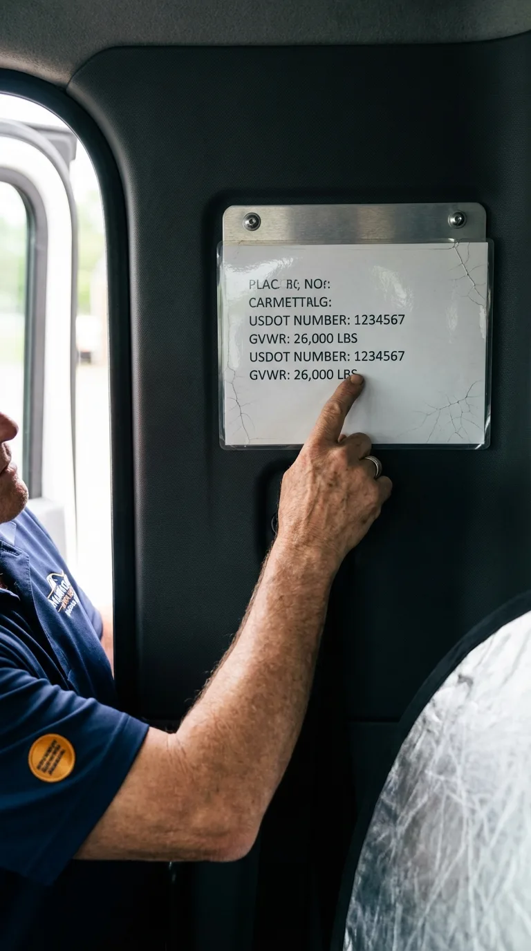USDOT licensing placard verification in Dauphin Island